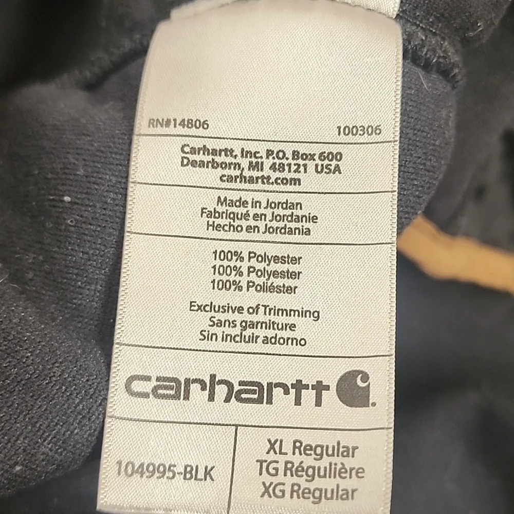 Carhartt Relaxed Fit XL Black and Brown Unisex Warm Layering Vest